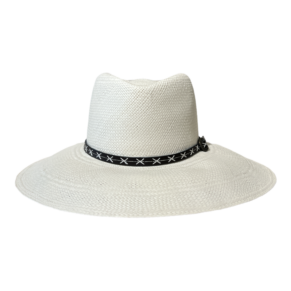 White Woven Straw Hat from Italy