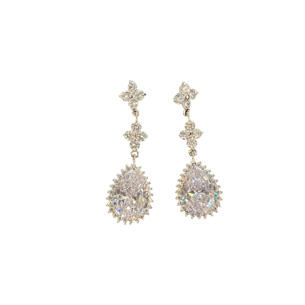 Galleria faux diamond drop earrings designed in Paris, at Maison K.